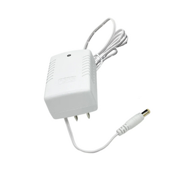 White charging power adapter with cord and barrel connector for ECLT rechargeable battery pack